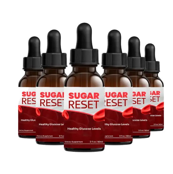 Six bottles of Sugar Reset liquid supplement